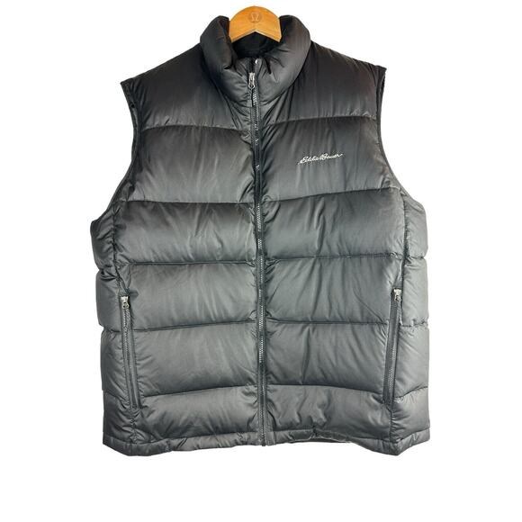 Eddie Bauer Black Goose Down Puffer Vest Full Zip Quilted EB650 Men's Size Large - Picture 6 of 8